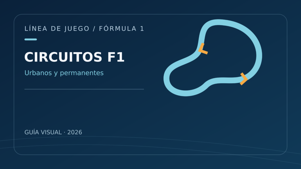 Ilustración conceptual sobre circuitos de f1: trazados urbanos y permanentes