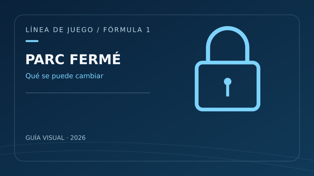 Ilustración conceptual sobre parc fermé de f1: qué se puede cambiar tras la clasificación