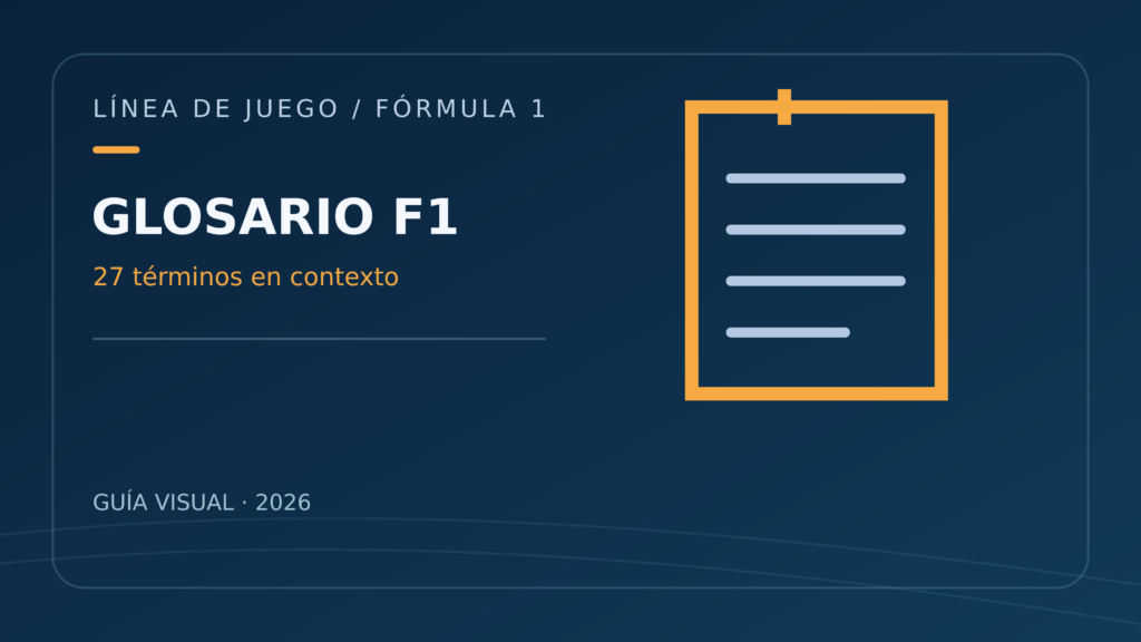 Ilustración conceptual sobre glosario de f1 para leer una carrera sin perderse