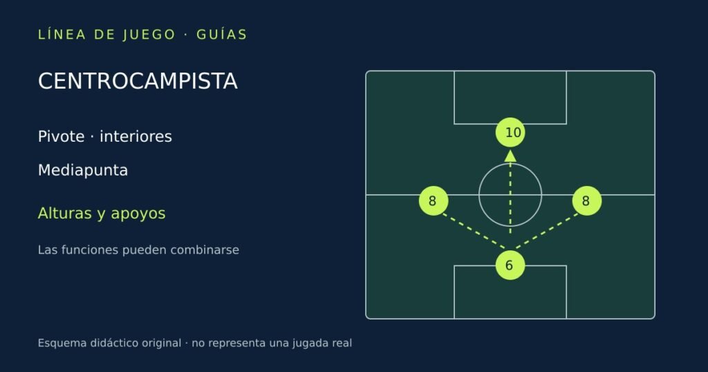 Esquema original que sitúa pivote, interiores y mediapunta a distintas alturas