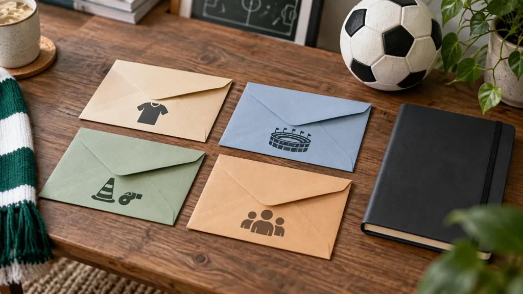 Sobres separados y un cuaderno para organizar un presupuesto