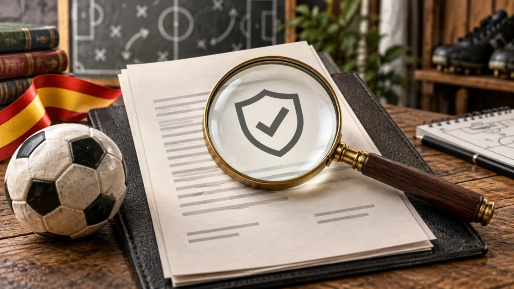 Lupa sobre un documento con un símbolo de verificación